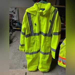 ERB Safety Long Reflective Rain Coat and Reflective Vest